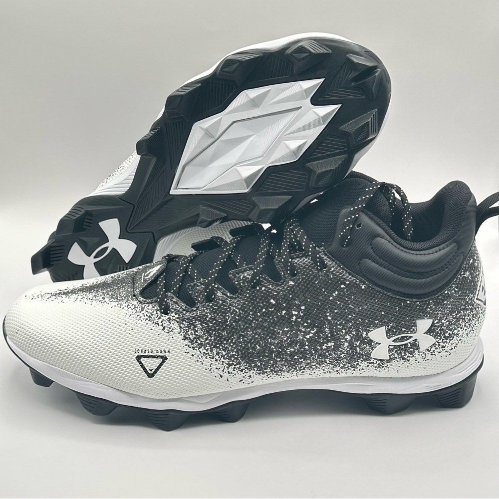 Men’s Under Armour Spotlight Franchise 2.0 3025083-001 Black Football Cleats 16 - Picture 6 of 11